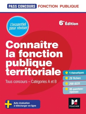 cover image of Pass'Concours--Connaître la Fonction publique territoriale cat. a et B--Révision et entrainement